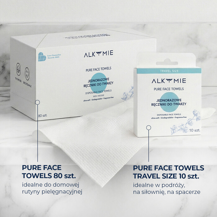 Zestaw 5x Ręczniki jednorazowe do twarzy Pure Face Towels